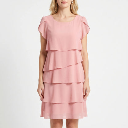 Ruffella - Tiered Ruffle Short Sleeve Dress