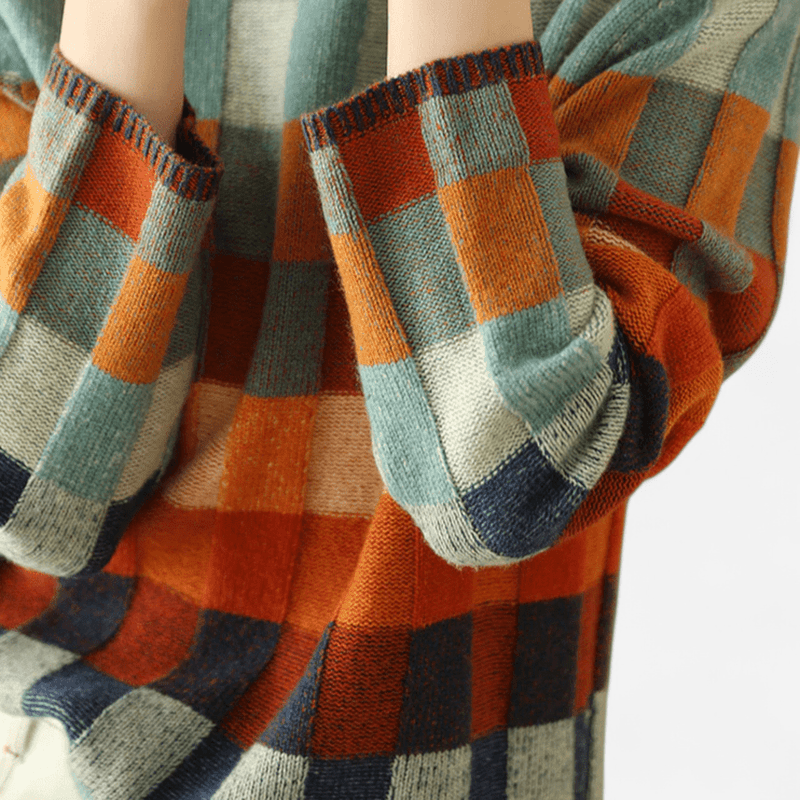 Sanne | Elegant Cashmere Patchwork Turtleneck Sweater 3