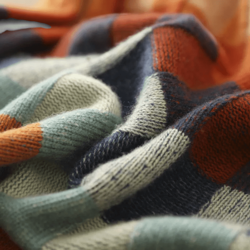 Sanne | Elegant Cashmere Patchwork Turtleneck Sweater 4