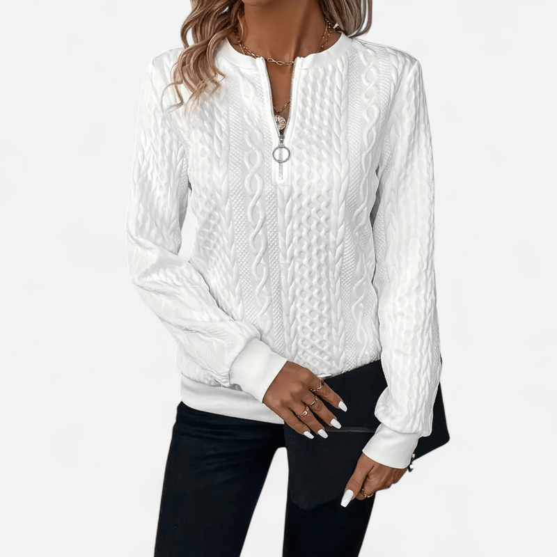 Sara | Elegant Knitted Jumper with Zipper 1