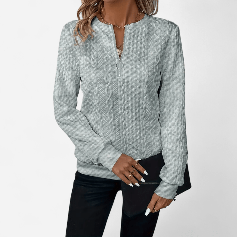 Sara | Elegant Knitted Jumper with Zipper 6