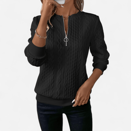 Sara | Elegant Knitted Jumper with Zipper 8