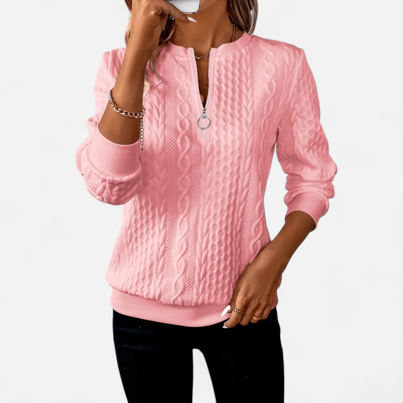 Sara | Elegant Knitted Jumper with Zipper 9