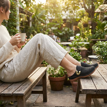 Sofia | Women's Clogs with Perforated Design and Buckle Strap | Casual