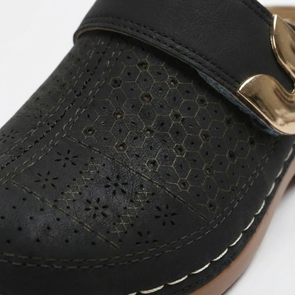Sofia | Women's Clogs with Perforated Design and Buckle Strap | Casual