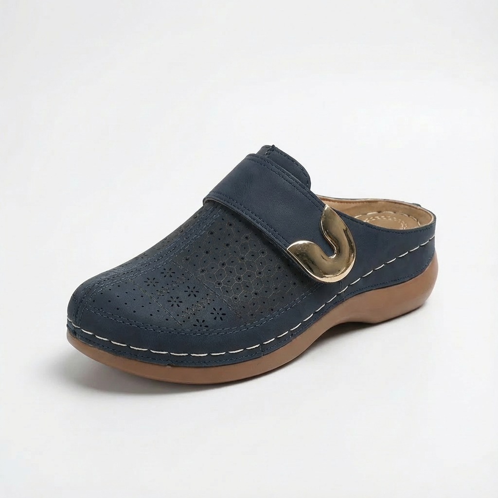 Sofia | Women's Clogs with Perforated Design and Buckle Strap | Casual