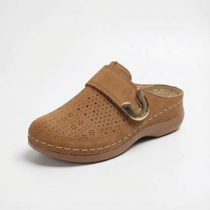 Sofia | Women's Clogs with Perforated Design and Buckle Strap | Casual