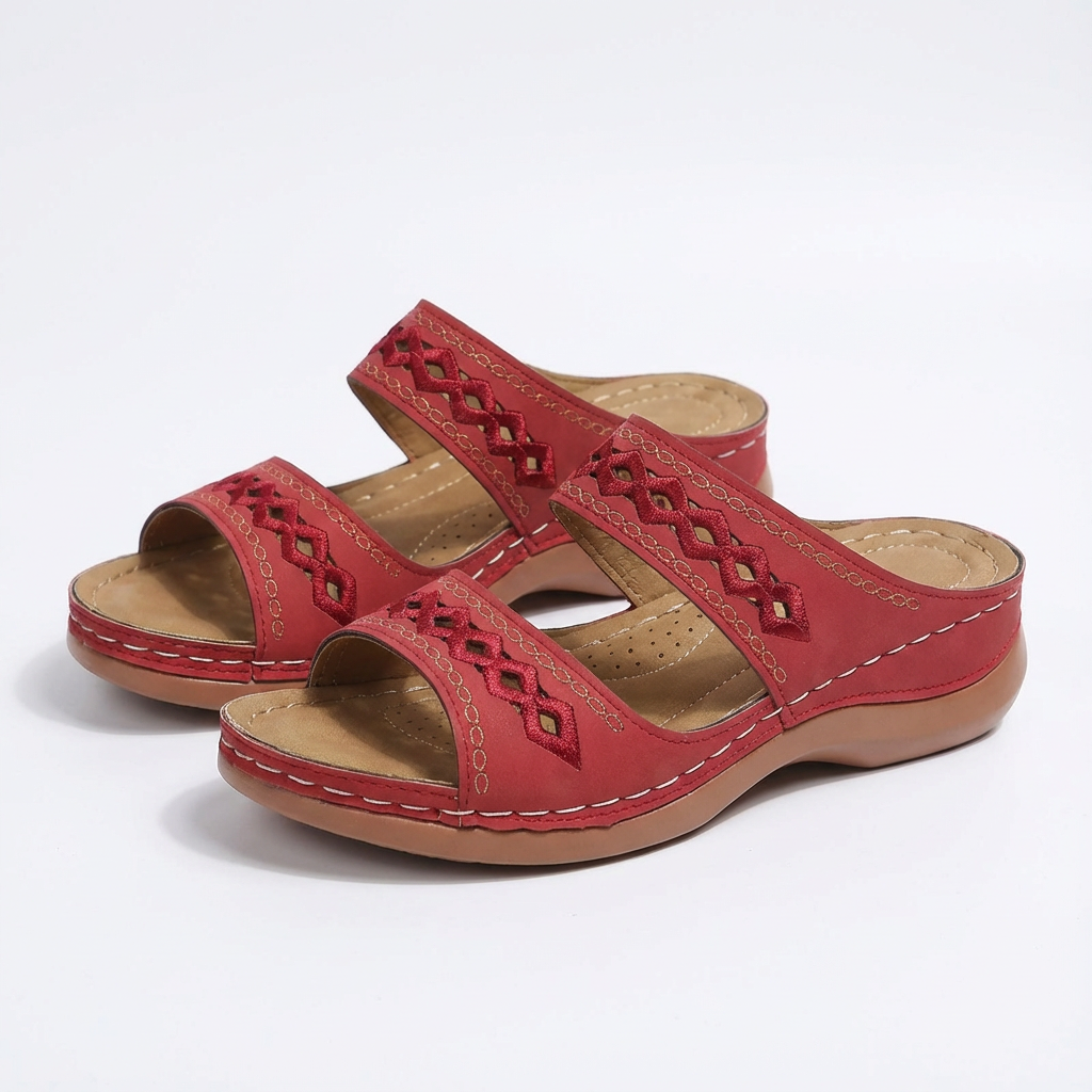 Sofia | Women's Flat Sandals with Ankle Strap and Braided Detail | Boho