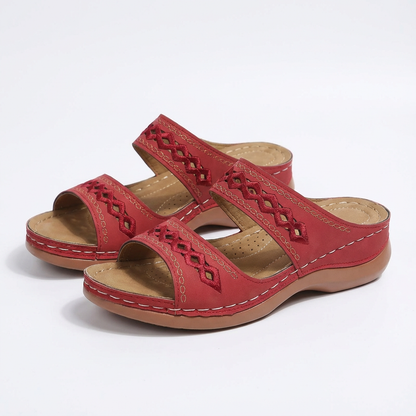 Sofia | Women's Flat Sandals with Ankle Strap and Braided Detail | Boho
