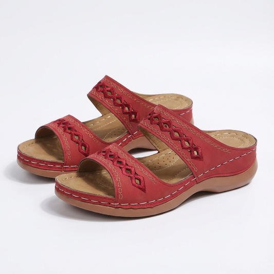 Sofia | Women's Flat Sandals with Ankle Strap and Braided Detail | Boho