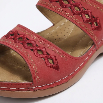Sofia | Women's Flat Sandals with Ankle Strap and Braided Detail | Boho
