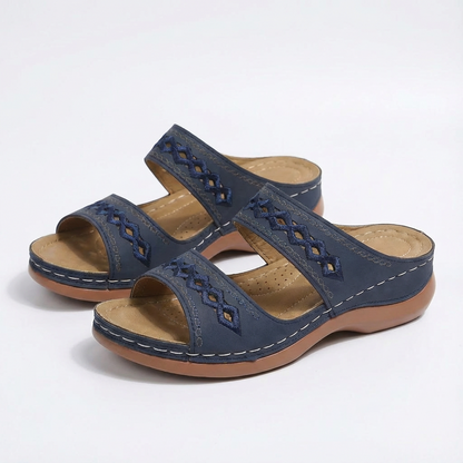 Sofia | Women's Flat Sandals with Ankle Strap and Braided Detail | Boho