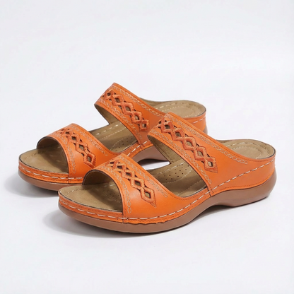 Sofia | Women's Flat Sandals with Ankle Strap and Braided Detail | Boho