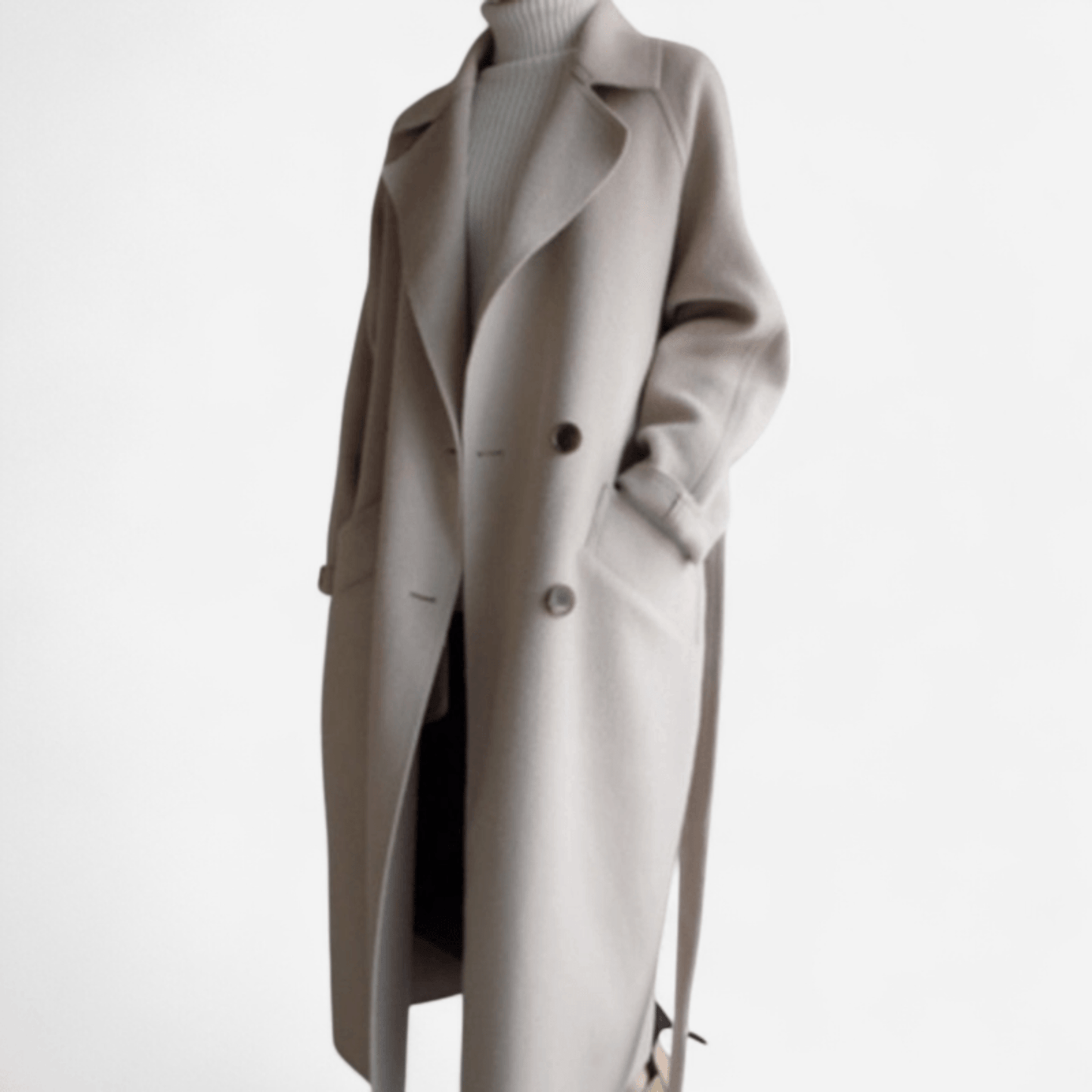 Sophia | Long Black Wool Coat for Women 0