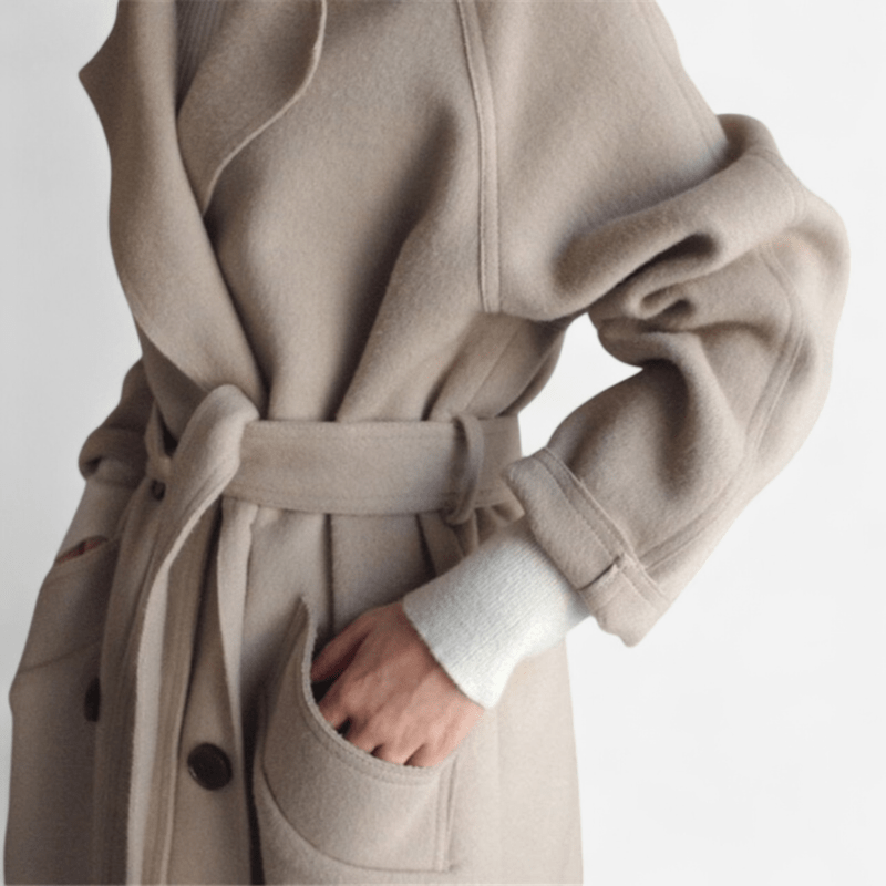 Sophia | Long Black Wool Coat for Women 3