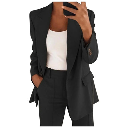 TALIA - Women's Solid Color Blazer and Trouser Set