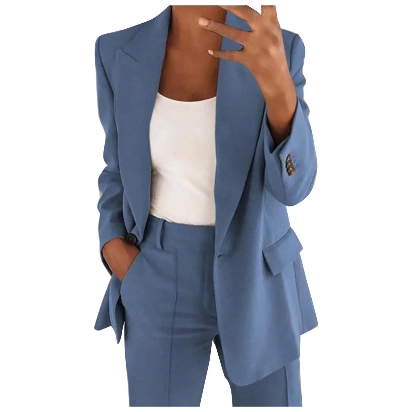 TALIA - Women's Solid Color Blazer and Trouser Set