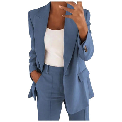 TALIA - Women's Solid Color Blazer and Trouser Set