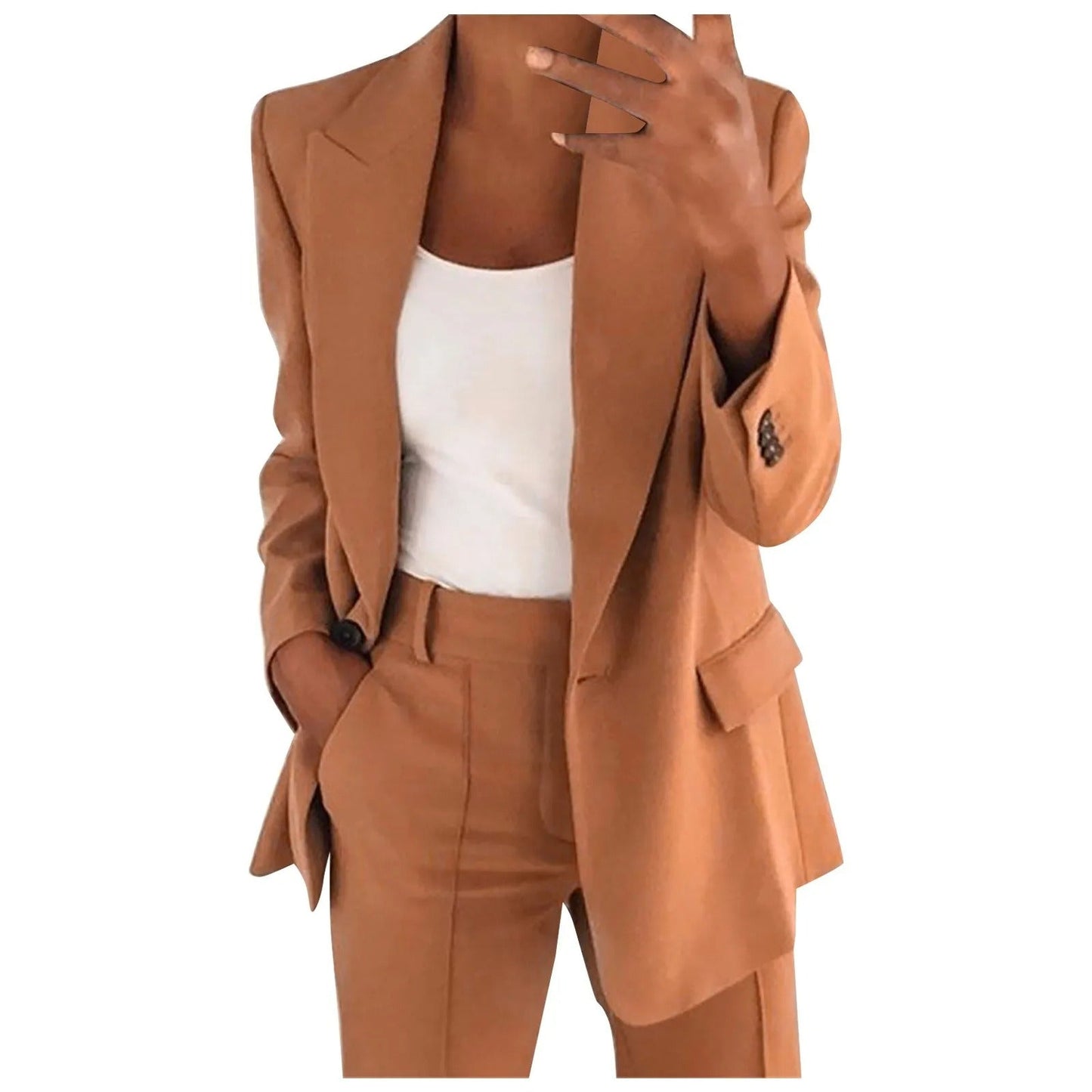 TALIA - Women's Solid Color Blazer and Trouser Set