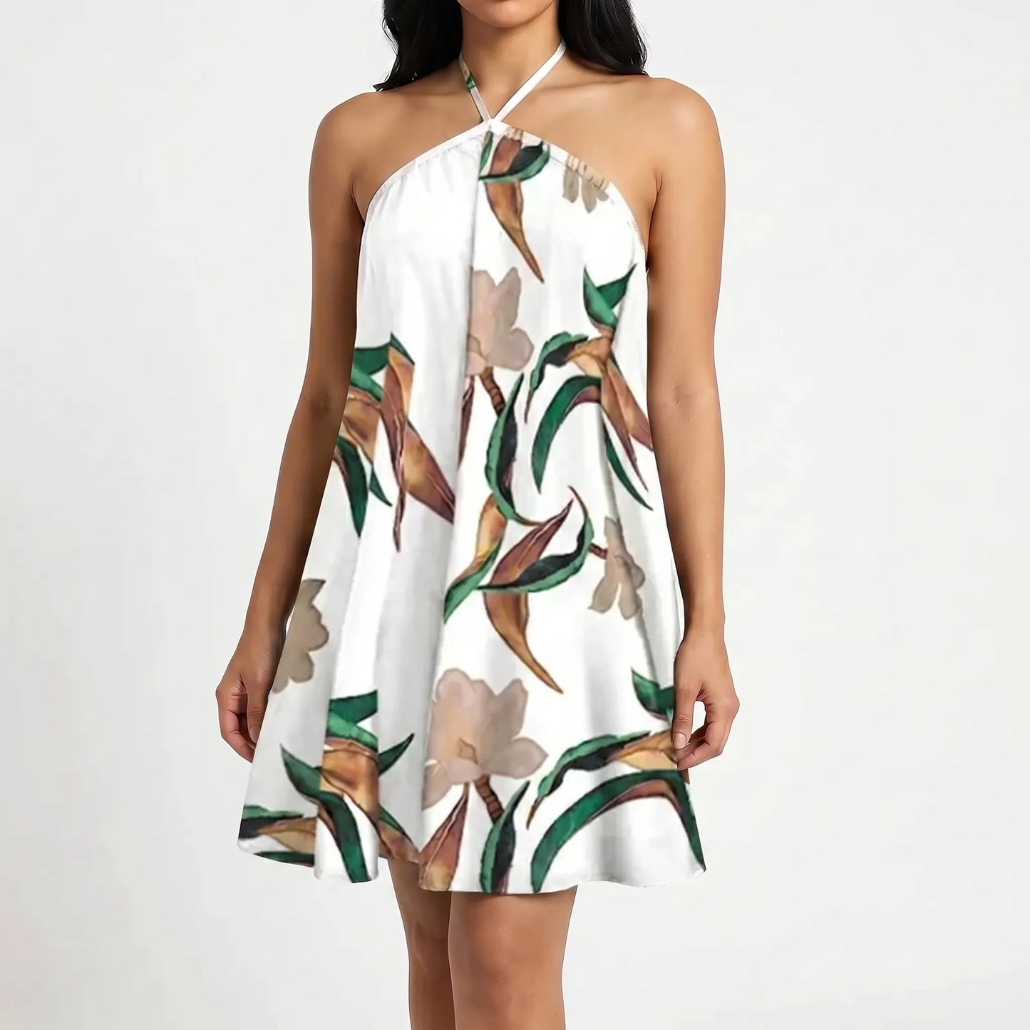 Tropivelle - Halter Neck Backless Mini Dress