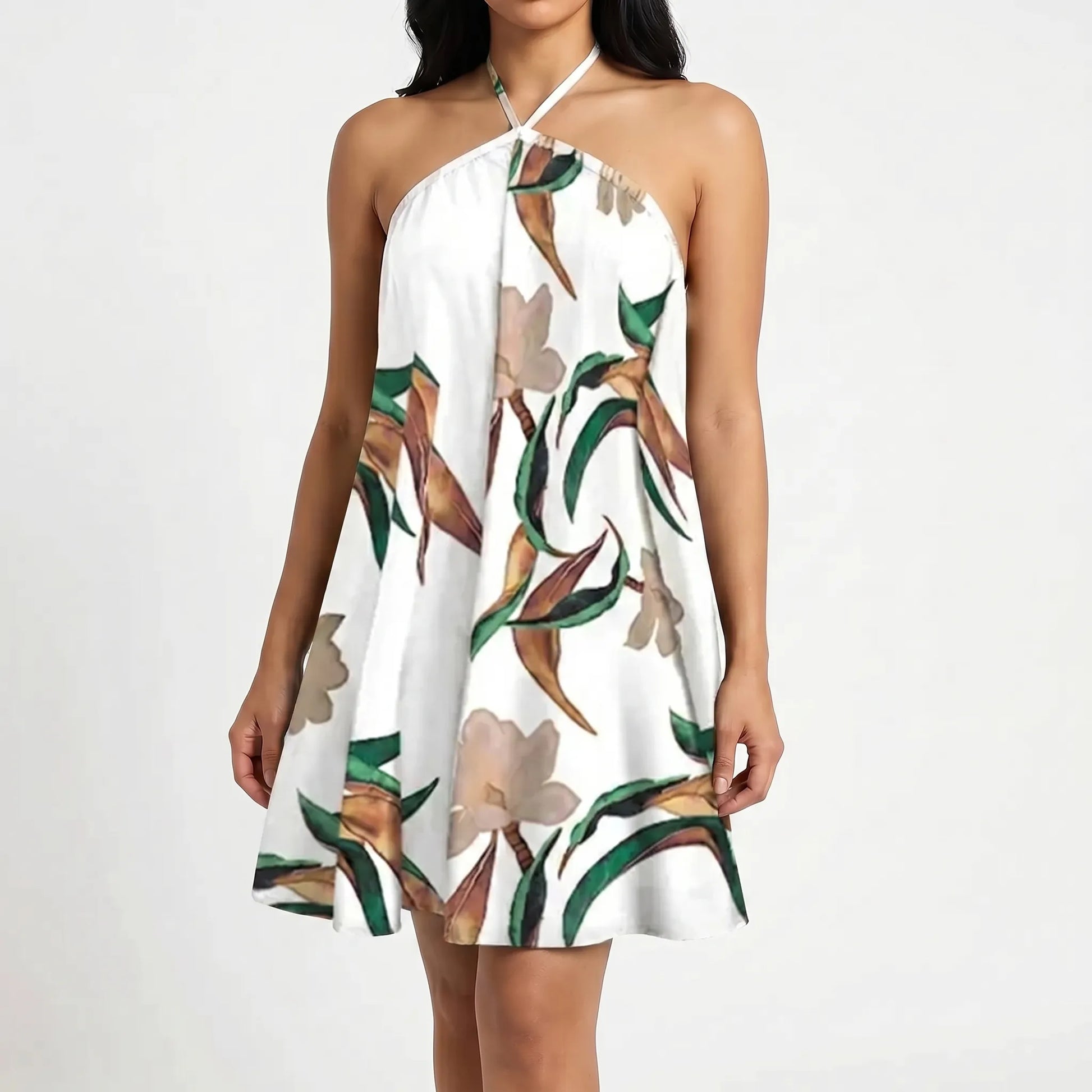 Tropivelle - Halter Neck Backless Mini Dress