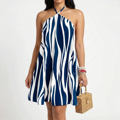 Tropivelle - Halter Neck Backless Mini Dress