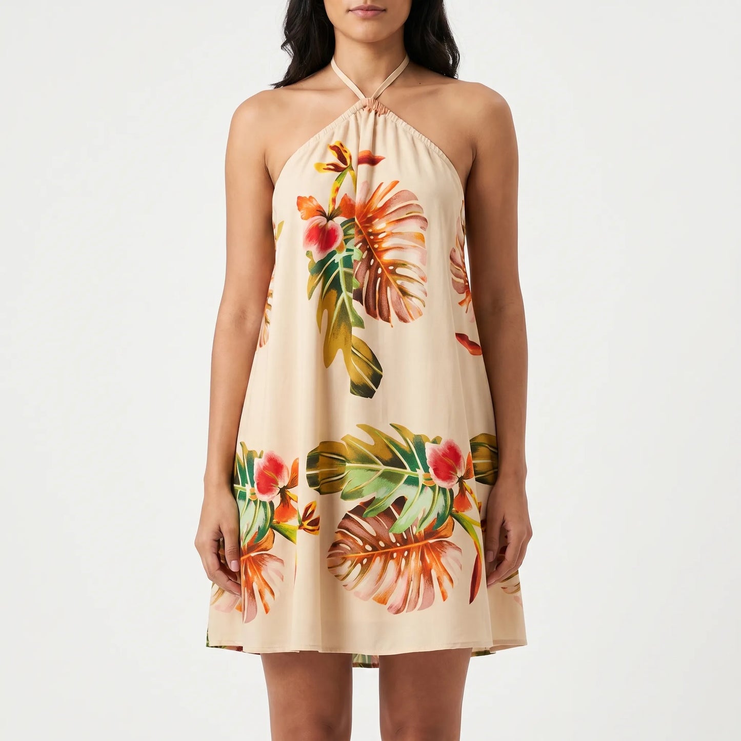 Tropivelle - Halter Neck Backless Mini Dress