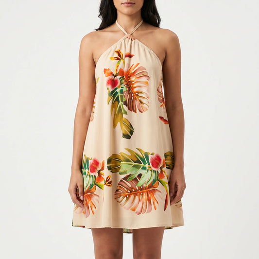 Tropivelle - Halter Neck Backless Mini Dress