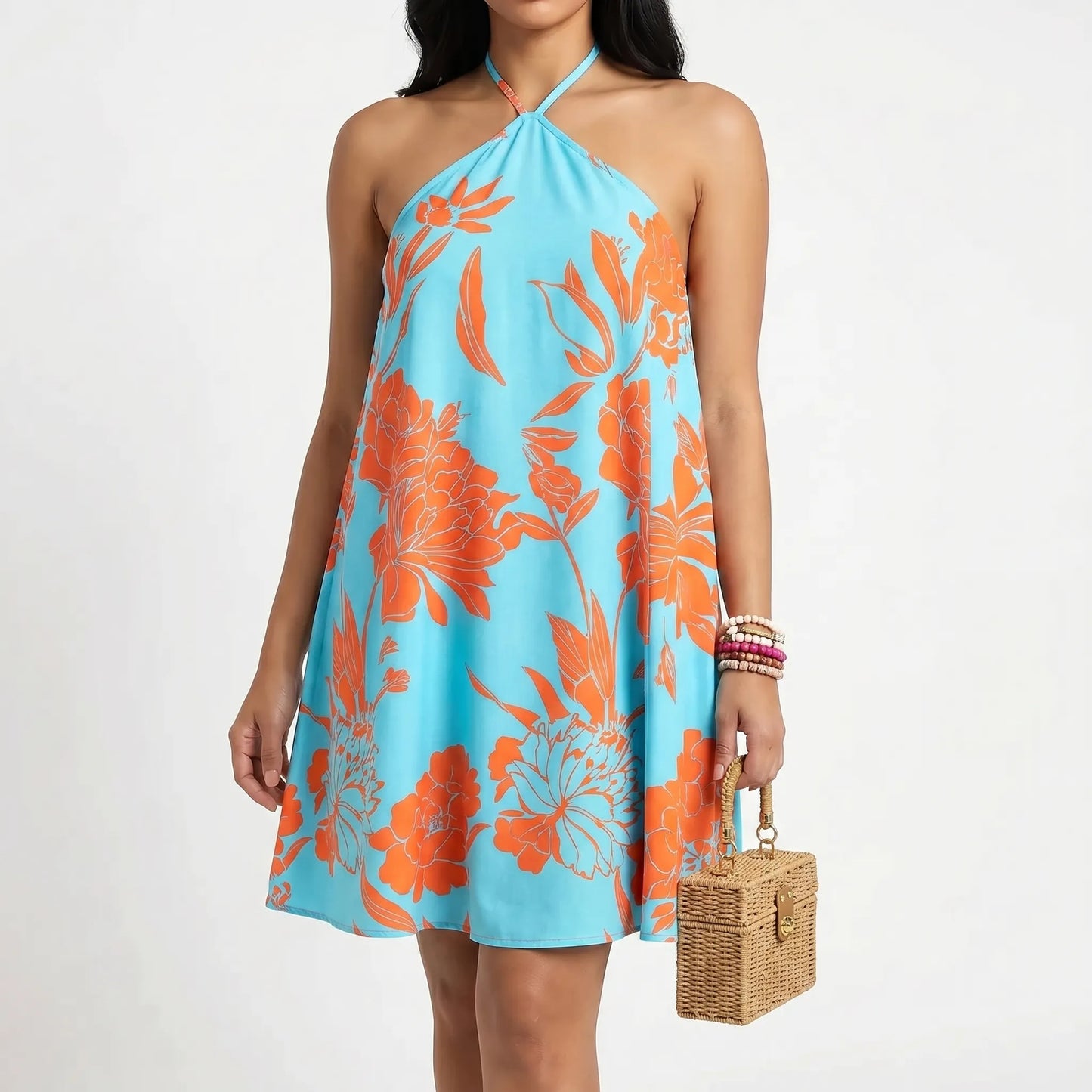 Tropivelle - Halter Neck Backless Mini Dress