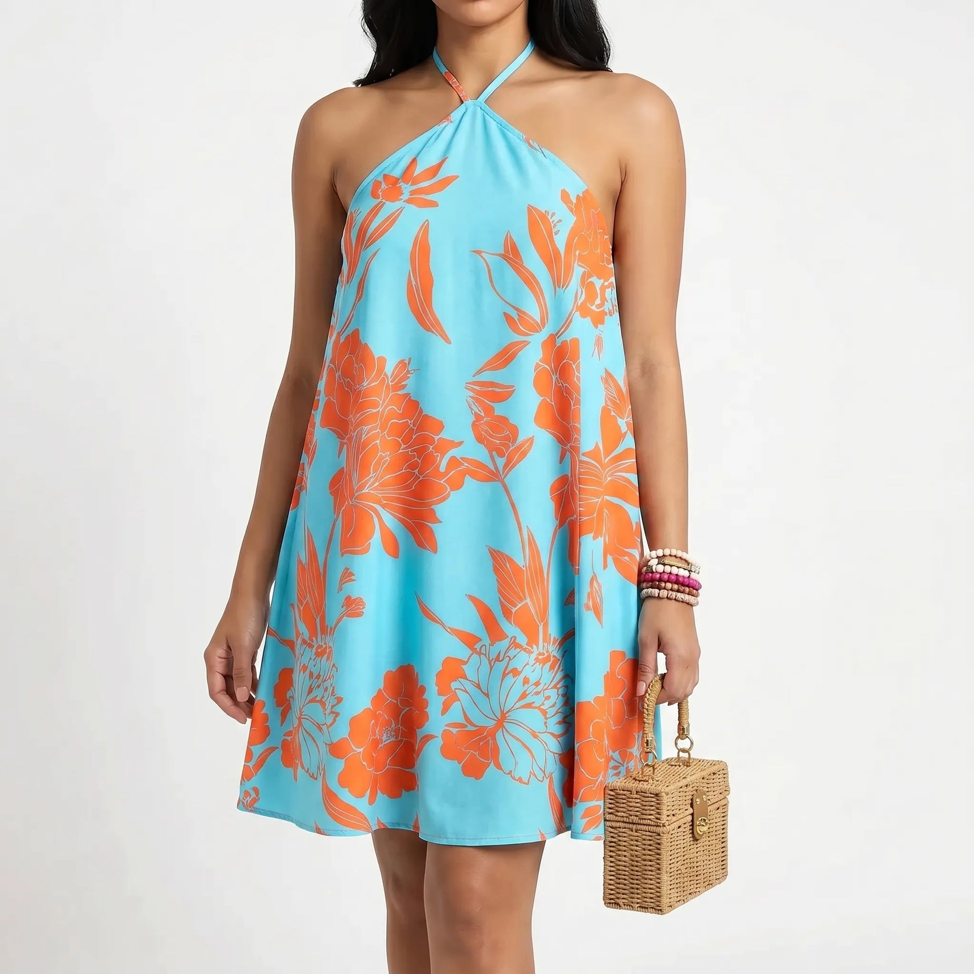 Tropivelle - Halter Neck Backless Mini Dress