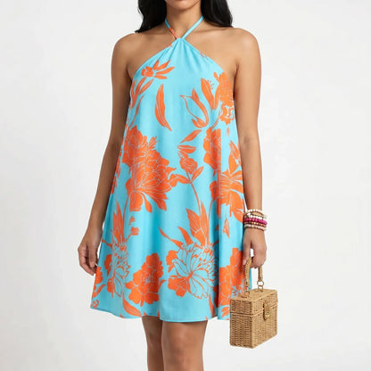 Tropivelle - Halter Neck Backless Mini Dress