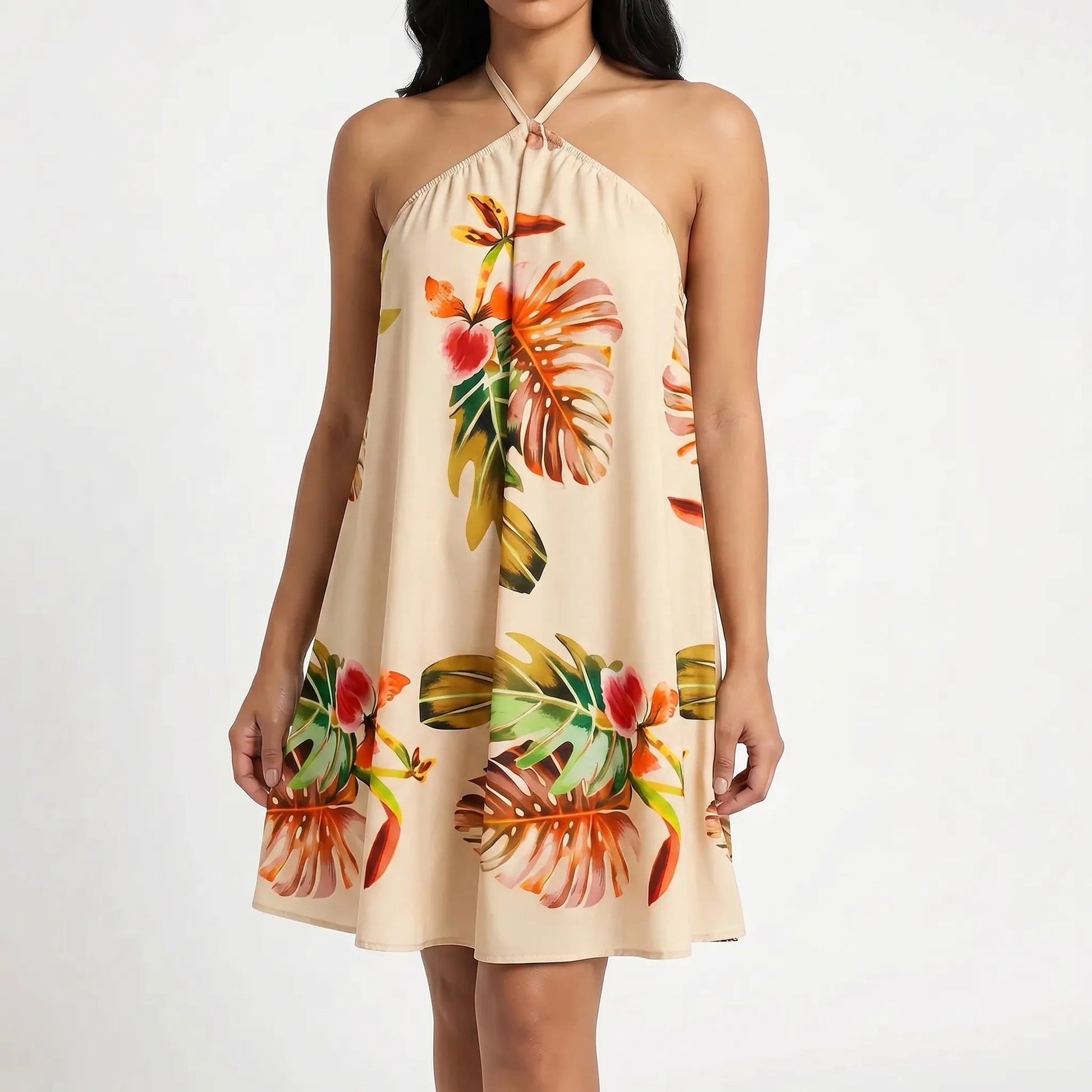 Tropivelle - Halter Neck Backless Mini Dress