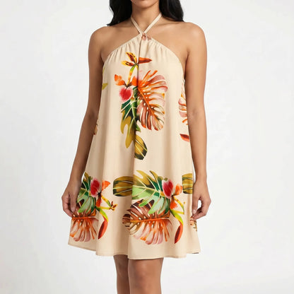 Tropivelle - Halter Neck Backless Mini Dress