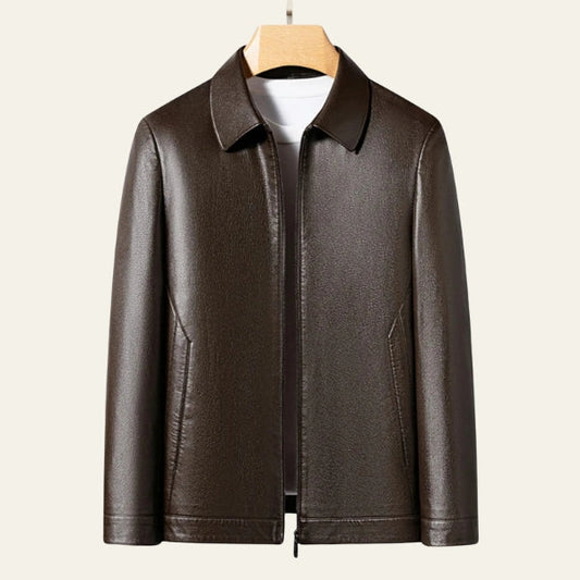 Turin Leather Polo Jacket | Men's Vegan Leather Jacket 0