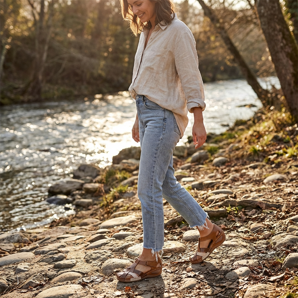 Valeria | Women's Sandals with Closed Toe and Adjustable Straps | Comfort