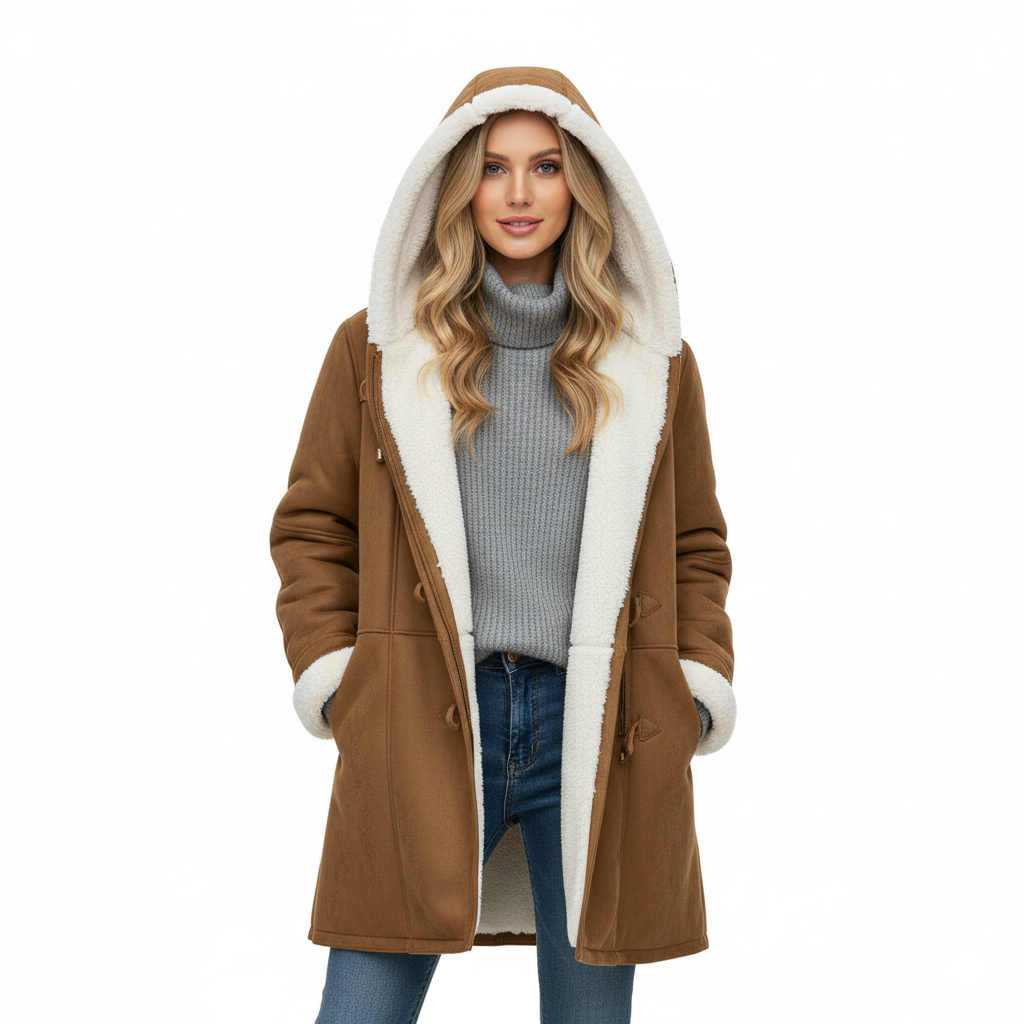 Warm Hooded Coat | Women's Mid-Length Winter Coats 0