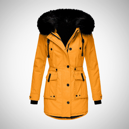 Waterproof Puffer Jacket Women with Fur Collar | Women's Winter Coat 0