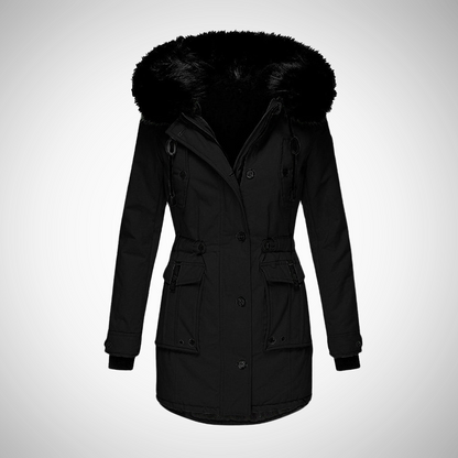 Waterproof Puffer Jacket Women with Fur Collar | Women's Winter Coat 1