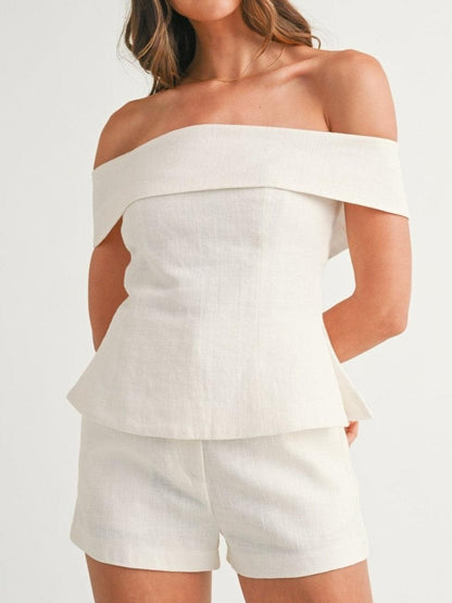 White Cotton Linen Two-Piece Suit | Women's Suit Set 2