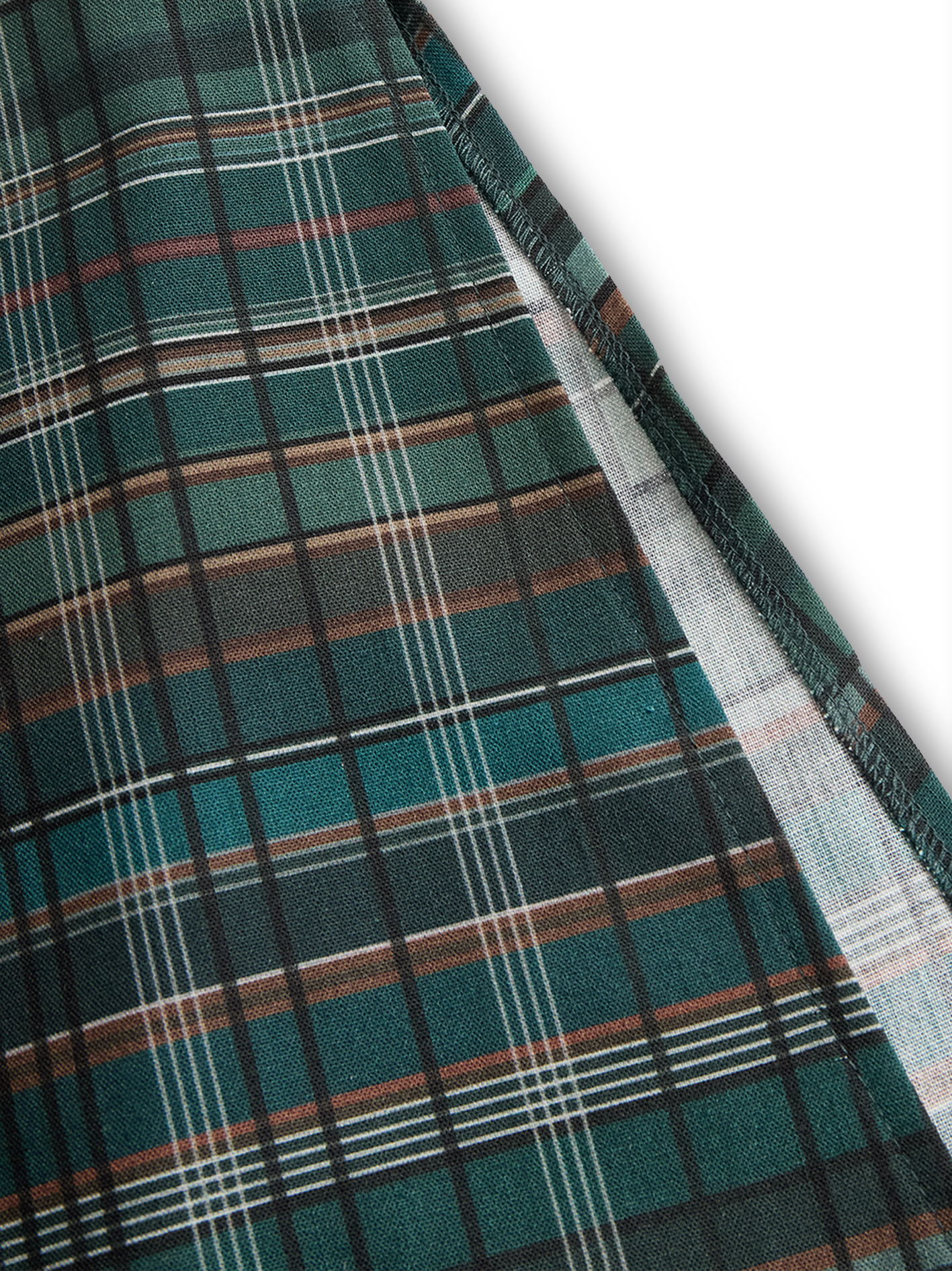 Chic Plaid Maxi Dress | Women's Dress with Lapel Collar & Flowy Silhouette for Elegant Casual Outings 9