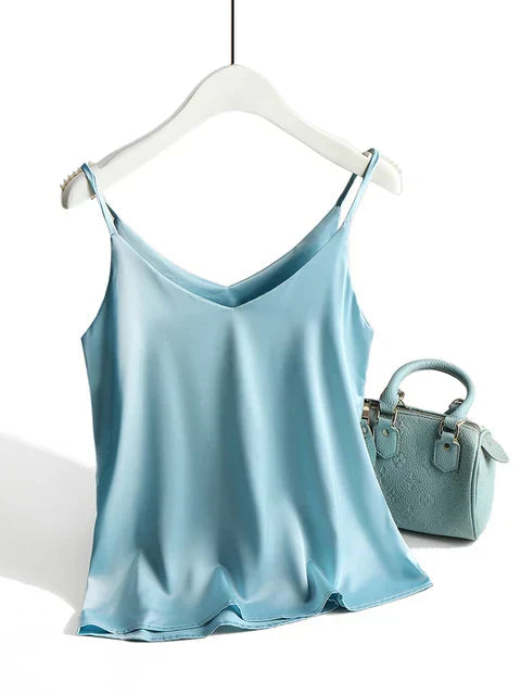 Elegant Satin Women's Top with Adjustable Straps | Minimalist Cami for Versatile Styling 3