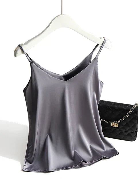 Elegant Satin Women's Top with Adjustable Straps | Minimalist Cami for Versatile Styling 4