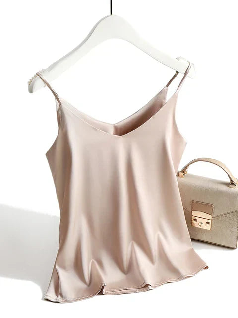 Elegant Satin Women's Top with Adjustable Straps | Minimalist Cami for Versatile Styling 5