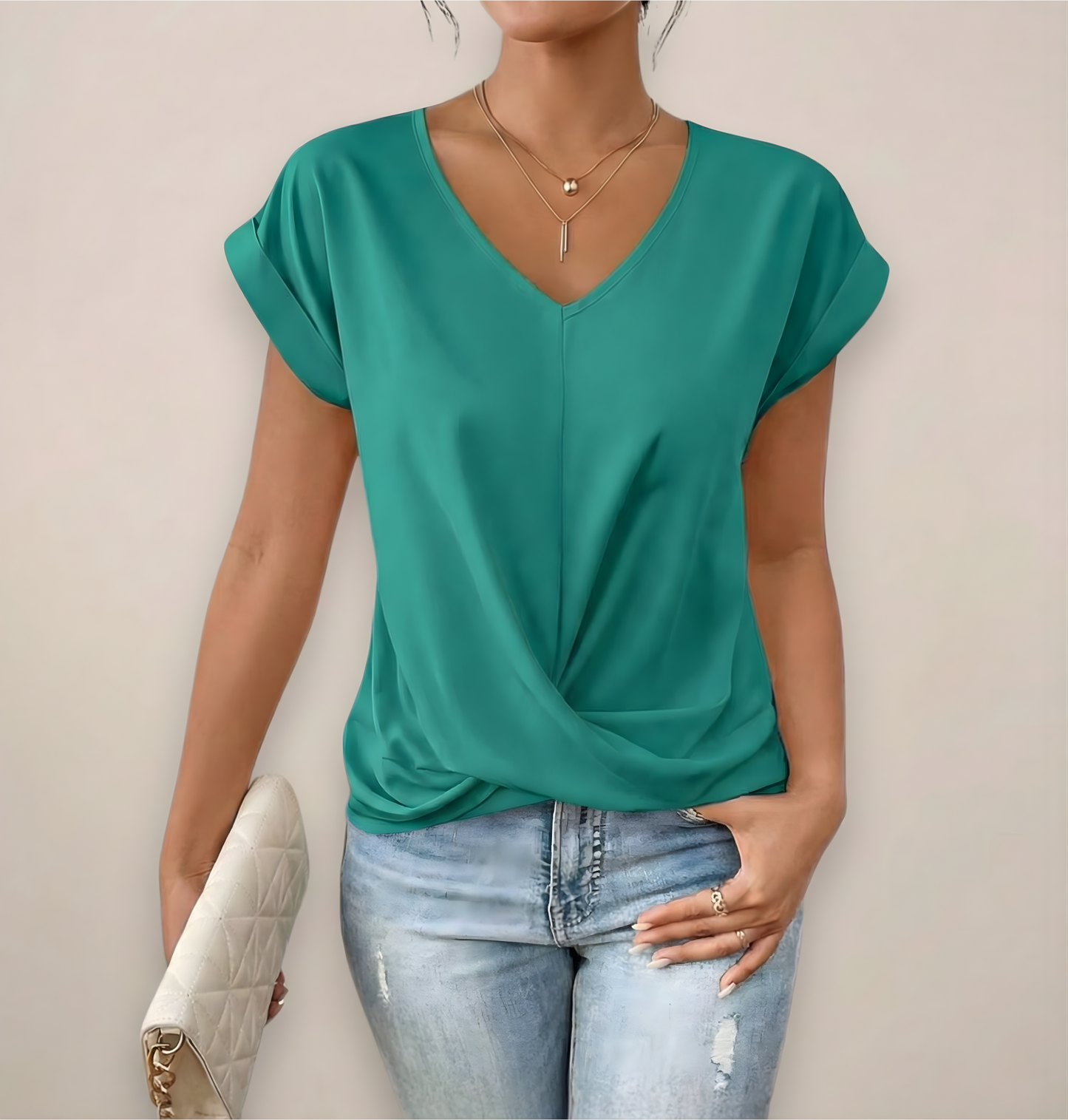 Chic Twist Front | Women's Top with V-Neck Design | Stylish Blouse for Going Out 7